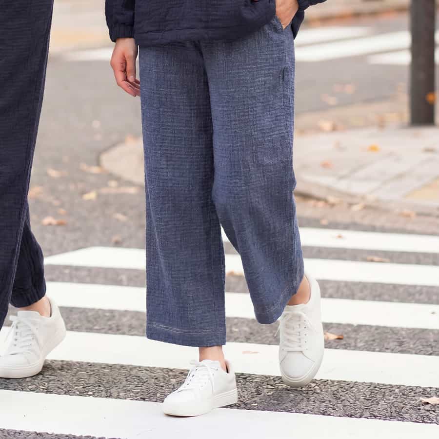 マシュマロデニムガーゼレディスストレートパンツ