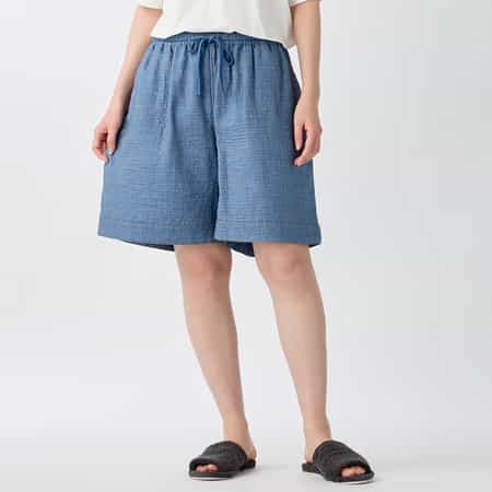 マシュマロデニムガーゼ レディスキュロットパンツ