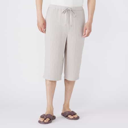 クレープガーゼベーシックメンズクロップドパンツ