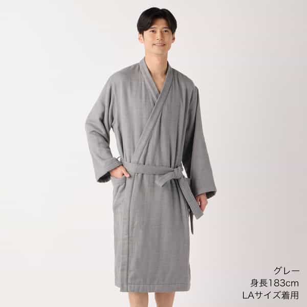 備長炭片面ガーゼローブ ユニセックス