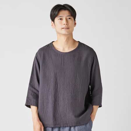 マシュマロガーゼ七分袖Ｔシャツ ユニセックス