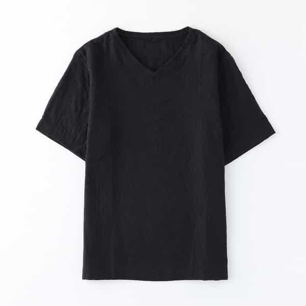 マシュマロガーゼメンズＶネックＴシャツ