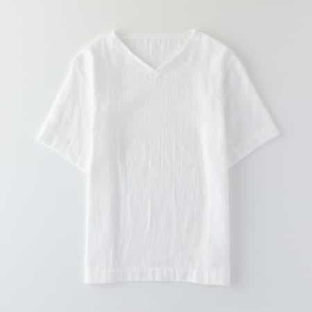 マシュマロガーゼメンズＶネックＴシャツ