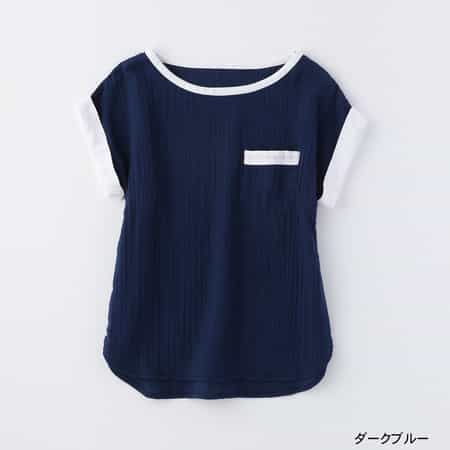 クレープガーゼポケット付きＴシャツ