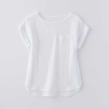 クレープガーゼポケット付きＴシャツ