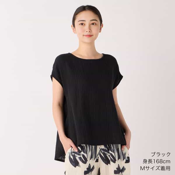 【2026年春夏新色追加】クレープガーゼフレンチスリーブプルオーバー